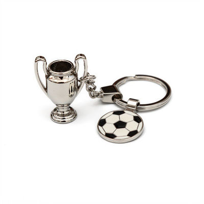 Football Personalized Metal Keychain European Cup Trophy Shaped Keyring