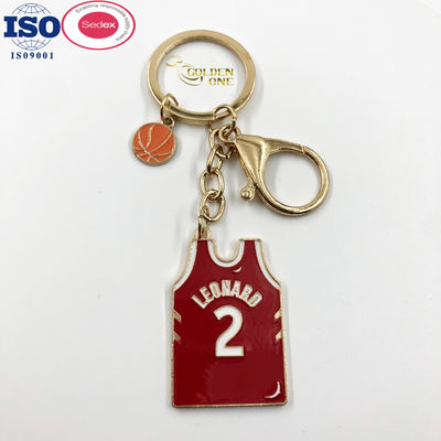 Number 24 Basketball Jersey KeyChain Custom Metal Vest Shape Personalised Keychain