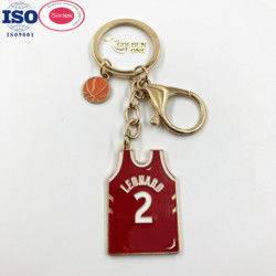 Number 24 Basketball Jersey KeyChain Custom Metal Vest Shape Personalised Keychain