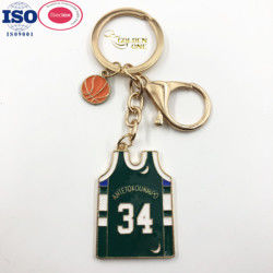 Number 24 Basketball Jersey KeyChain Custom Metal Vest Shape Personalised Keychain