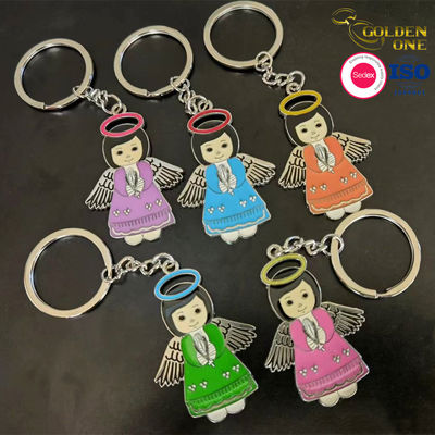 Fashion Creative Custom Wholesale Manufacturer 2D Metal Glasses Sunglasses Glitter Diamond Eyeglasses Keychain