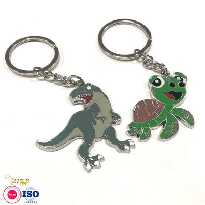 Newest Custom Manufacturer Snowman Cute Gift Key Ring Silver Plated Charm Dolphin Animal Keychain with Glitter