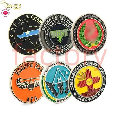 Soft Enamel Metal Challenge Coins Shiny Custom Die Casting 3D Blank Euro Souvenir