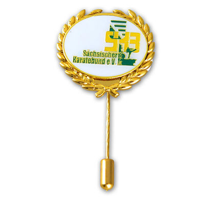 Wholesale Business Custom Logo Company Promotional 3D Souvenir Hat Suit Coat Tie Brooch Long Needle Lapel Pin