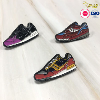 Souvenir Gift Sneaker Lapel Pin , Black Nickel Zinc Alloy Enamel Pin Shoes Badge