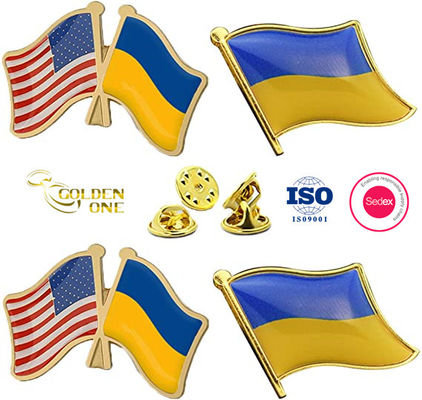 Printing Patriotic Collectible Pin Badges , Soft Enamel Cross Flag Lapel Pins