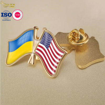 Printing Patriotic Collectible Pin Badges , Soft Enamel Cross Flag Lapel Pins