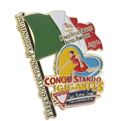 Flag Metal Lapel Pins Enamel Enchanted Unique Emblem Casting Business Gift