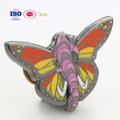 Popular selling spinning 3D sandblasting  unique design soft enamel zinc  alloy metal pins