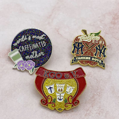 china professional design production factory nametag badge glitter soft enamel las vegas souvenirs metal letter enamel pins