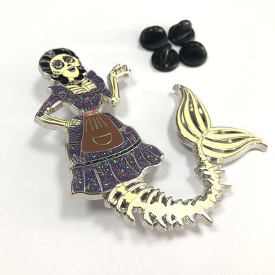 Cartoon Mermaid Ocean Cute Animal Lapel Pin Custom Shaped Badge Metal Enamel For Souvenir