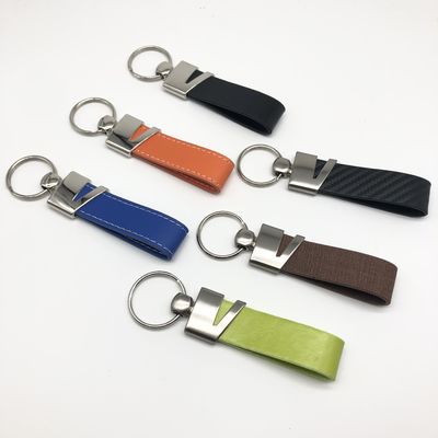 Personalized Leather Key Chain Brass Custom Soft Enamel Nickel Plated