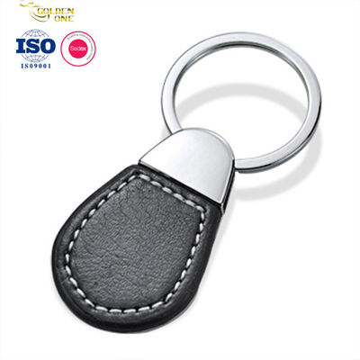 Personalized Leather Key Chain Brass Custom Soft Enamel Nickel Plated