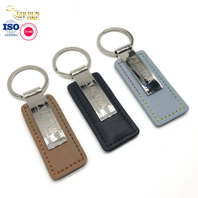 Business Car PU Leather Key Chain Holder Zinc Alloy Souvenir House Shape