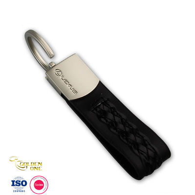Metal Laser Engraving Key Chain ,  Genuine PU Leather Blank Key Chain