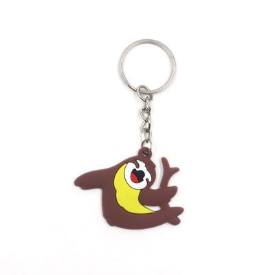 Hot Sale Product Custom LoGO 2D Animal Shape Bear Silicone Key Ring Rubber Pvc Keychain For Girl