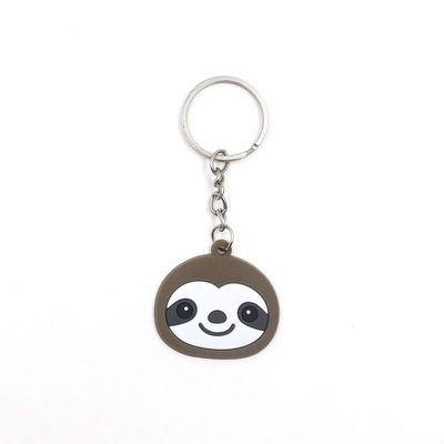 Hot Sale Product Custom LoGO 2D Animal Shape Bear Silicone Key Ring Rubber Pvc Keychain For Girl