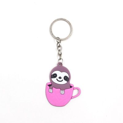 Hot Sale Product Custom LoGO 2D Animal Shape Bear Silicone Key Ring Rubber Pvc Keychain For Girl