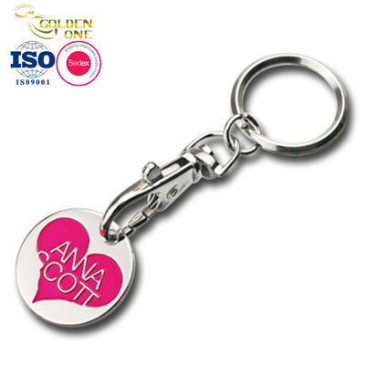 Shopping Trolley Coin Keychain Carabiner Metal Zinc Alloy Coin Holder For Gift