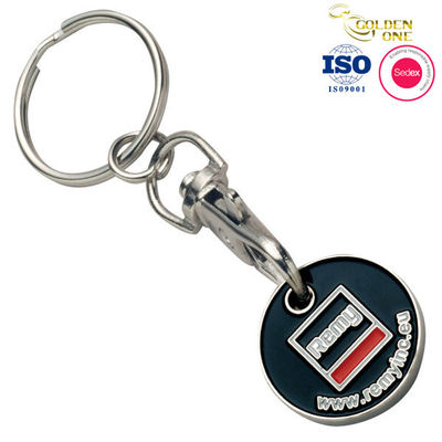 Shopping Trolley Coin Keychain Carabiner Metal Zinc Alloy Coin Holder For Gift