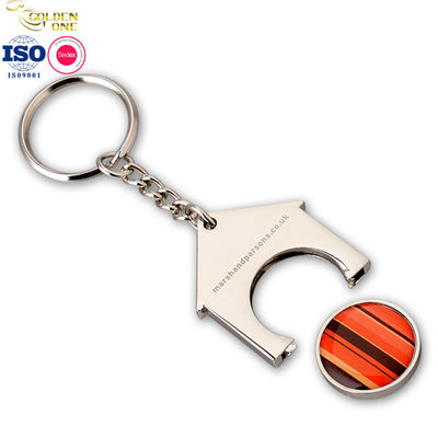 Shopping Trolley Coin Keychain Carabiner Metal Zinc Alloy Coin Holder For Gift