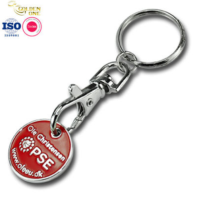 Shopping Trolley Coin Keychain Carabiner Metal Zinc Alloy Coin Holder For Gift