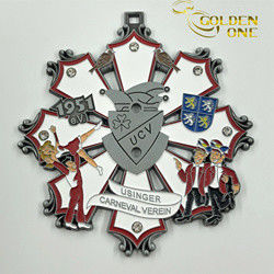 United States Soft Enamel Printed Zinc Alloy Boat Uniform Karate Medal With Ribbons