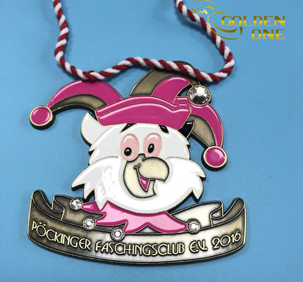 Filling Color Silver Metal Sports Medal Custom School Carnival Wearable With Diamond