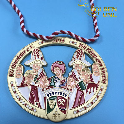Filling Color Silver Metal Sports Medal Custom School Carnival Wearable With Diamond