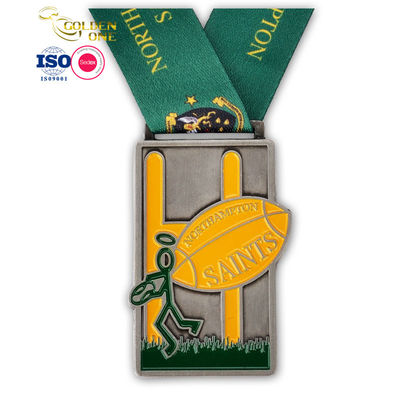 Blank Zinc Alloy Marathon Run Snowflake Shape Sports Soft Enamel Medal With Ribbon