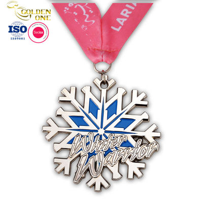 Antique Brass Bespoke Triathlon Finisher Soft Enamel Zinc Alloy Custom Medals With Lanyard