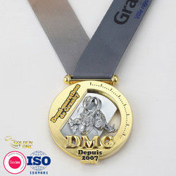 Antique Brass Bespoke Triathlon Finisher Soft Enamel Zinc Alloy Custom Medals With Lanyard