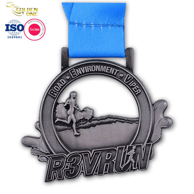 China Factory Price Custom Shape Silver Plated  Gymnastic Award Medal United States Ironman Brass Metal Medallions