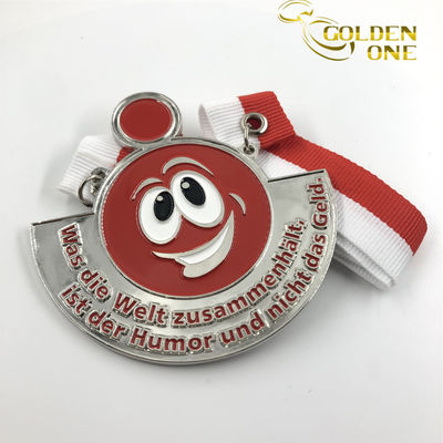 Zinc Alloy Custom Running Sport Metal Heart Shaped Medal With Sublimation Lanyard