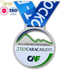 Zinc Alloy Custom Running Sport Metal Heart Shaped Medal With Sublimation Lanyard