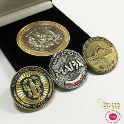 Round Zinc Alloy Metal Challenge Coins Masonic Custom Gold For Business Gift