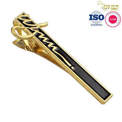 Blank Custom Logo Tie Clip , Metal Personalized Tie Clip With Chain