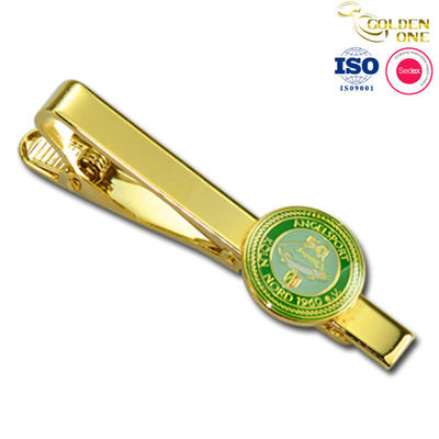 Blank Custom Logo Tie Clip , Metal Personalized Tie Clip With Chain