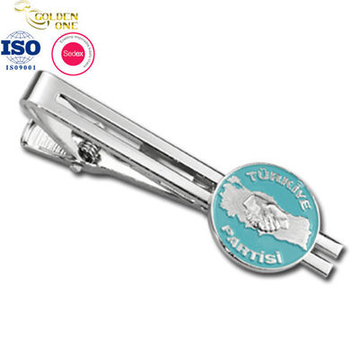 Blank Custom Logo Tie Clip , Metal Personalized Tie Clip With Chain