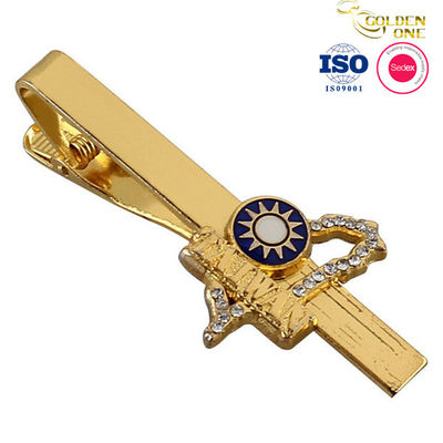 Engraved Clip Tie Bar With Chain Custom Silver Nickel Cufflinks