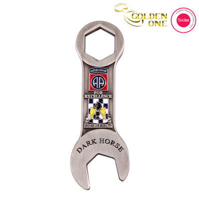 Silver Plated Metal Wine Opener Domed Sticker Custom Shape For Gift