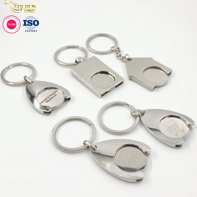 Clear Personalised Trolley Keyring , Zinc Alloy Custom Trolley Token Key Ring