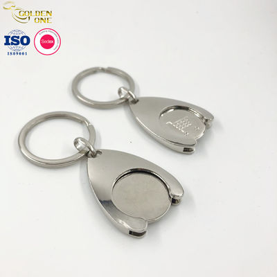 Shopping Trolley Coin Keychain Carabiner Metal Zinc Alloy Coin Holder For Gift