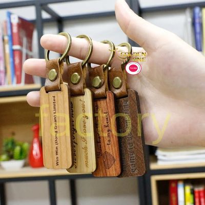 Engraved Name Wooden Keychain , Blank Embossed Wooden House Keychain