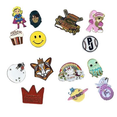 Custom Cartoon Metalicos Brooch Soft Enamel Metal Lapel Pins Acrylic Badge For Suit Men