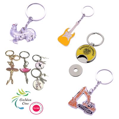 Custom Metal Blank Logo Trolley Coin Keychain Shopping Cart Embossed Coin Holer Keychain