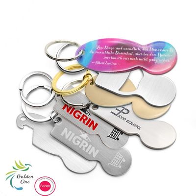 Custom Shape Pendant Metal Enamel Trolley Coin Keyring Supermarket Shopping Cart Token Keychain