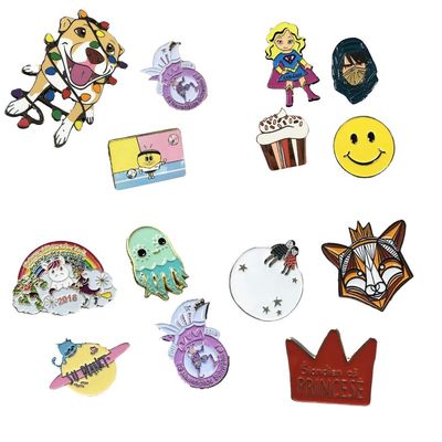 Custom Cute Logo Badge Waving Flag Pins Soft Enamel Decorations Metal Pins For Clothes