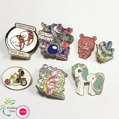 Metal Letter Brooch Pin Custom Animal Logo Design Kawaii Soft Enamel Lapel Pin With Back Card