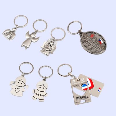 Creative Personalized DIY Angel child Laser Engraved Metal Keyring Blank Promotion Gifts Custom Logo Steel KeyTags